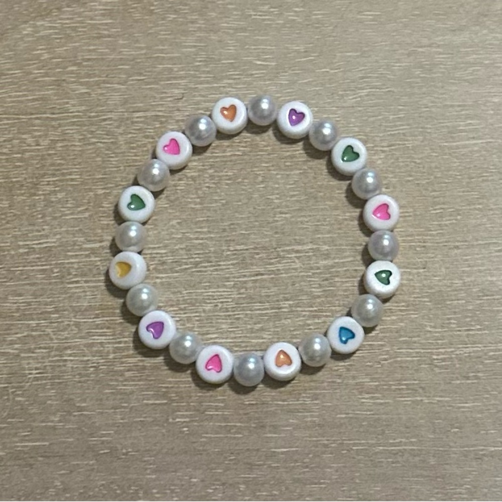 Colorful Heart Beaded Bracelet made by me
